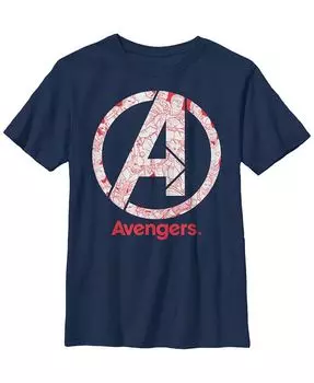 Детская футболка с логотипом Marvel Avengers: Endgame для мальчиков и рисунком в виде линий Fifth Sun, синий