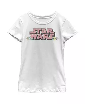 Детская футболка с логотипом на груди и пасхальной тематикой «Звездные войны» для девочек Disney Lucasfilm