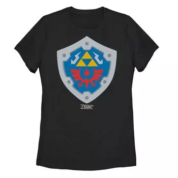 Детская футболка с логотипом Nintendo Legend Of Zelda Link's Awakening Hylian Shield Licensed Character, черный