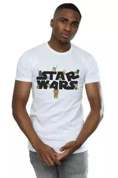 Детская футболка с логотипом Star Wars, белый