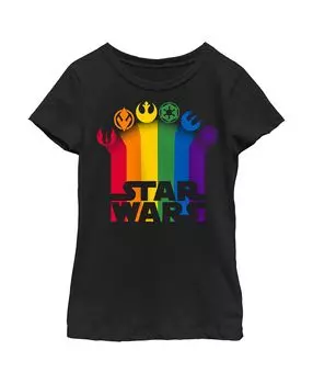 Детская футболка с логотипом Star Wars Pride Rainbow Crests для девочек Disney Lucasfilm
