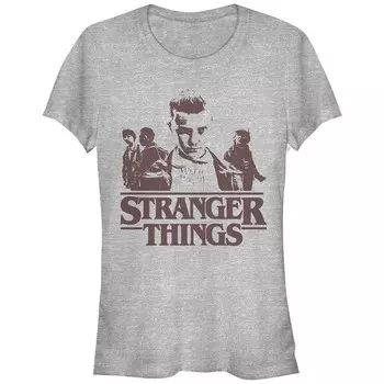 Детская футболка с логотипом Stranger Things Group Shot и графическим рисунком Licensed Character, цвет Athletic Heather