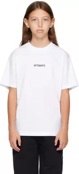 Детская футболка с логотипом VETEMENTS, белый