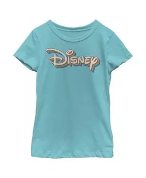 Детская футболка с логотипом в стиле ретро для девочек Disney, синий