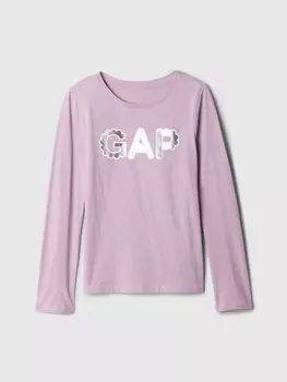 Детская футболка с металлическим логотипом Gap, фиолетовый