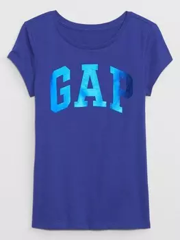 Детская футболка с металлическим логотипом Gap, синий
