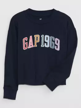 Детская футболка с металлическим логотипом Gap, синий