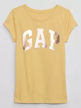 Детская футболка с металлическим логотипом Gap, желтый