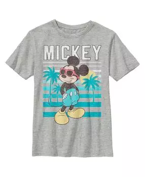 Детская футболка с Микки и друзьями с изображением пальмы и Микки для мальчиков Disney