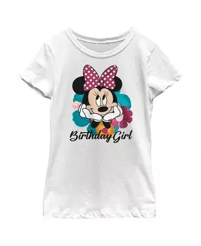 Детская футболка с Минни Маус для девочек на день рождения и цветами Disney