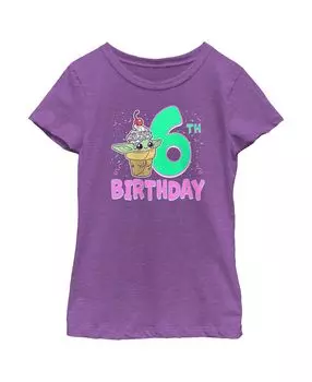 Детская футболка с мороженым Grogu «Звёздные войны: мандалорец на шестой день рождения» для девочек Disney Lucasfilm