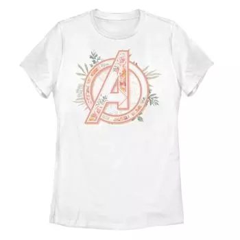 Детская футболка с мягким цветочным логотипом Marvel Avengers и графическим рисунком Licensed Character