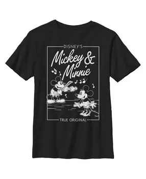 Детская футболка с музыкальным плакатом «Микки и друзья, играющие на скрипке» для мальчика Disney