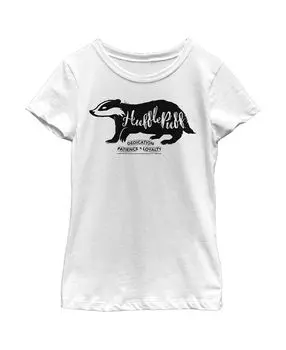 Детская футболка с надписью «Гарри Поттер и Хаффлпафф» для девочек «Посвящение, терпение, верность» Warner Bros.