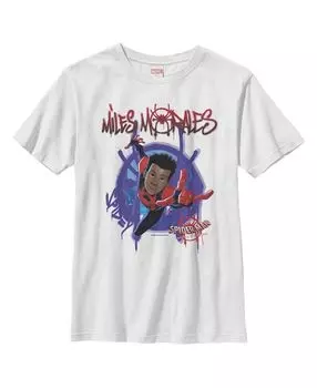 Детская футболка с надписью Miles Morales «Человек-паук: Через вселенные» для мальчиков Marvel