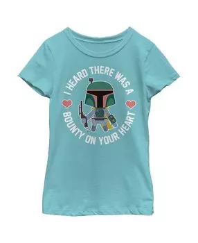 Детская футболка с надписью «Звёздные войны» для девочек «Боба Фетт» «День Святого Валентина» Disney Lucasfilm