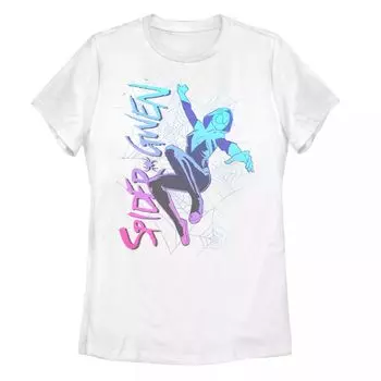 Детская футболка с неоновым градиентом и графическим рисунком Marvel Spider-Gwen Licensed Character