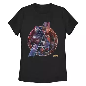 Детская футболка с неоновым логотипом Marvel Avengers Team Licensed Character, черный