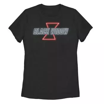 Детская футболка с неоновым логотипом Marvel Black Widow Licensed Character