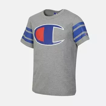 Детская футболка с огромным логотипом Champion, серый