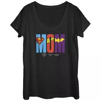 Детская футболка с овальным вырезом и графическим рисунком Warner Brothers DC Super Hero Logos Mom Licensed Character