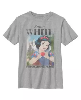 Детская футболка с плакатом «Белоснежка и семь гномов не отбирают яблок у незнакомцев» для мальчика Disney