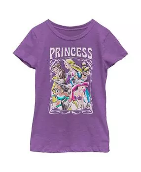Детская футболка с плакатом и рисунком принцессы для девочек Disney