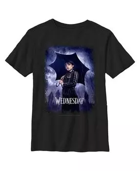 Детская футболка с плакатом Среда для мальчика Netflix, черный