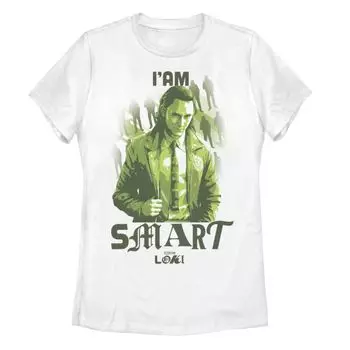 Детская футболка с портретом зеленого оттенка Marvel Loki "I'Am Smart" Licensed Character