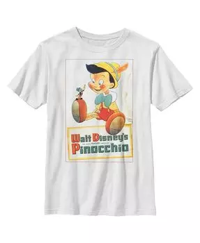 Детская футболка с постером к фильму Уолт Пиноккио для мальчика Disney, белый