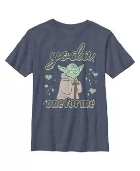 Детская футболка с потертостями Yoda One for Me для мальчиков Звездные войны ко Дню святого Валентина Disney Lucasfilm, синий