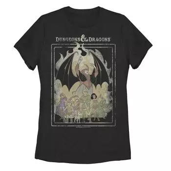 Детская футболка с потертым групповым портретом Dungeons And Dragons Licensed Character, черный