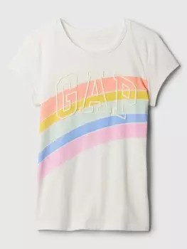 Детская футболка с принтом Gap, белый