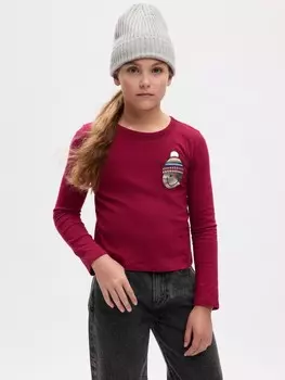 Детская футболка с принтом Gap, фиолетовый