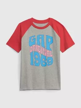 Детская футболка с принтом Gap, серый