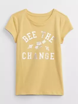 Детская футболка с принтом Gap, желтый