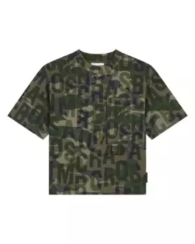 Детская футболка с принтом из 100% хлопка Marc Jacobs, цвет Kaki