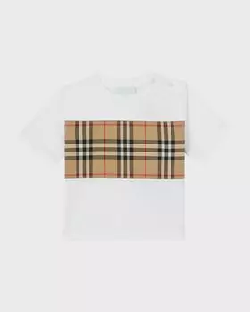 Детская футболка с принтом «Кедр» в клетку Burberry, цвет White