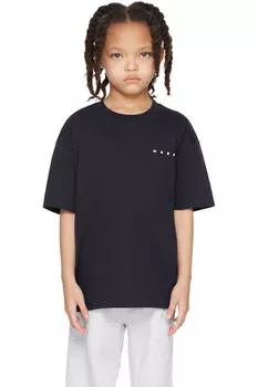 Детская футболка с принтом логотипа в морском стиле Marni