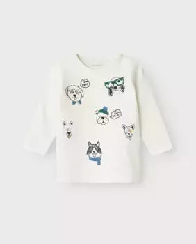 Детская футболка с принтом name it, белый