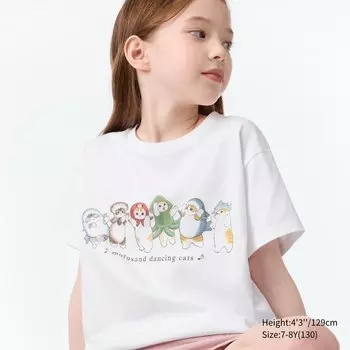 Детская футболка с принтом UT mofusand UNIQLO, белый