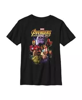 Детская футболка с призмой Мстители: Война бесконечности для мальчика Marvel, черный