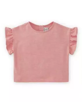 Детская футболка с простыми рюшами и короткими рукавами Charanga, коралловый