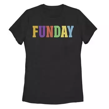 Детская футболка с разноцветными буквами и рисунком "Funday"