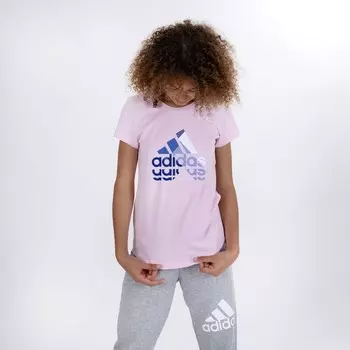 Детская футболка с рисунком Adidas, розовый