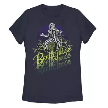 Детская футболка с рисунком Beetlejuice Three Times Licensed Character, темно-синий
