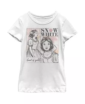 Детская футболка с рисунком «Белоснежка и семь гномов» из золота для девочек Disney