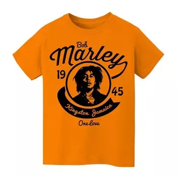 Детская футболка с рисунком Bob Marley Kingston One Love 8–20 лет Licensed Character, цвет Tennessee Orange