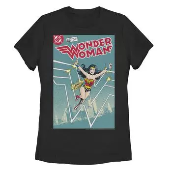 Детская футболка с рисунком «Чудо-женщина» в стиле DC Comics в стиле ретро Licensed Character, черный