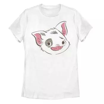 Детская футболка с рисунком Disney Moana Pua и большим лицом Disney